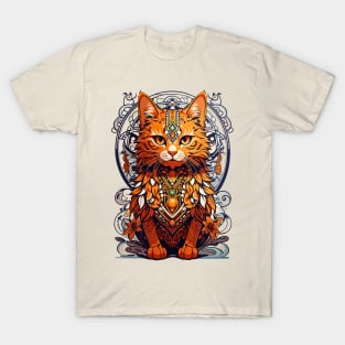 Orange kitten retro vintage boho design T-Shirt